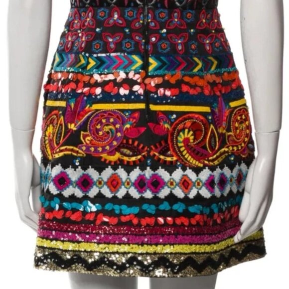 Alice + Olivia Patty Embroidered Bead Sequin Lantern black Dress 0 $1,395 NWT - Picture 12 of 16